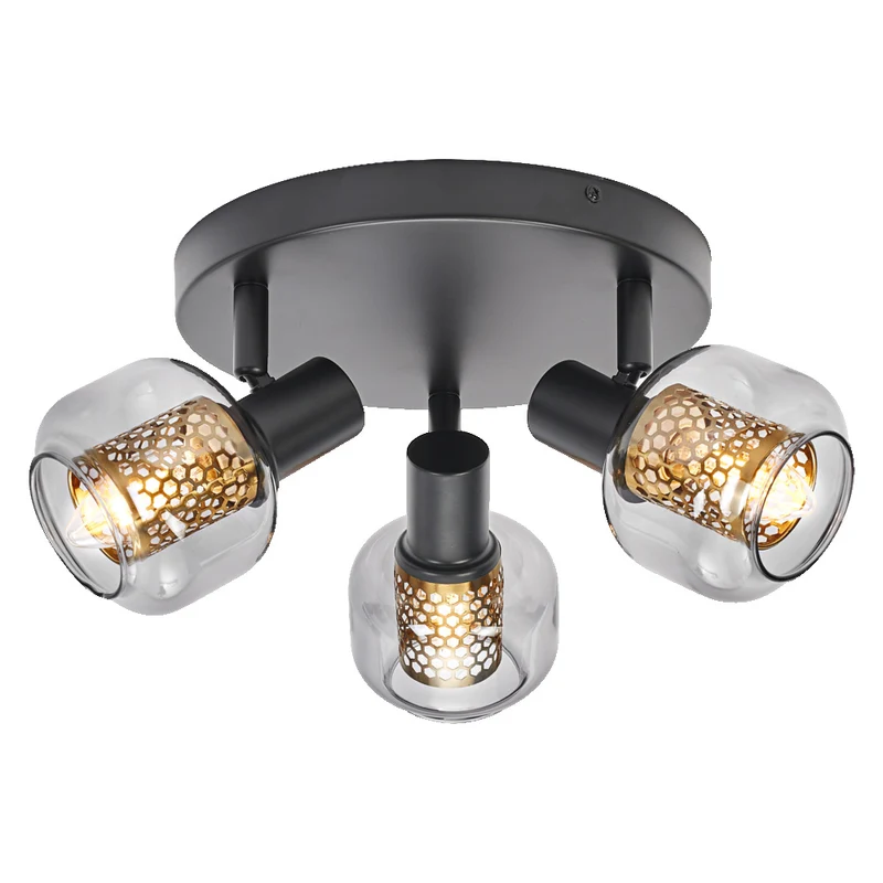 OSRAM DECOR Spot Firefly Deckenleuchte schwarz, OSRAM Lampe inklusive, 3 x 2.8W, E14