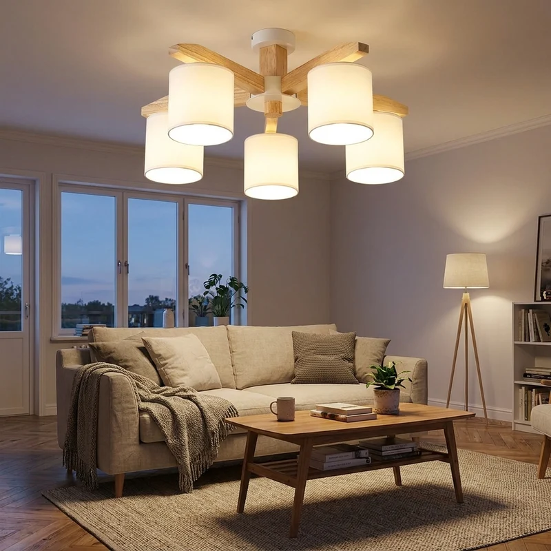 Moderne Massivholz Pendelleuchte für Esszimmer und Küche