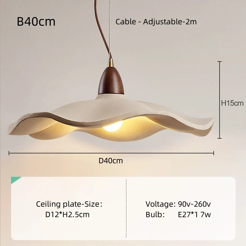 Wabi-Sabi Creme Pendelleuchte für Minimalistische Restaurants und Schlafzimmer