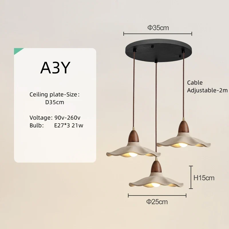 Wabi-Sabi Creme Pendelleuchte für Minimalistische Restaurants und Schlafzimmer