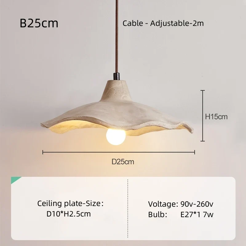 Wabi-Sabi Creme Pendelleuchte für Minimalistische Restaurants und Schlafzimmer