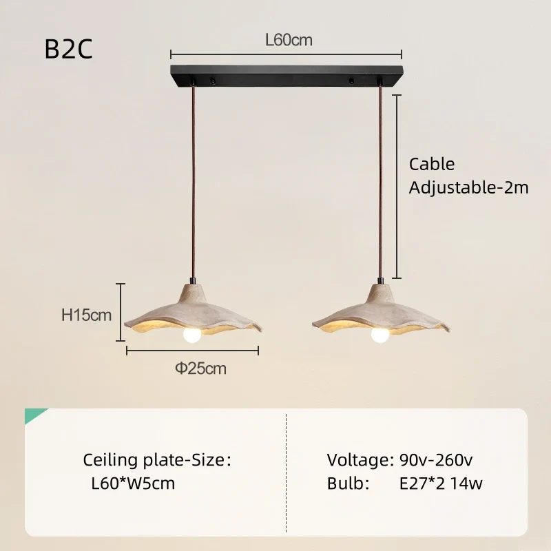 Wabi-Sabi Creme Pendelleuchte für Minimalistische Restaurants und Schlafzimmer