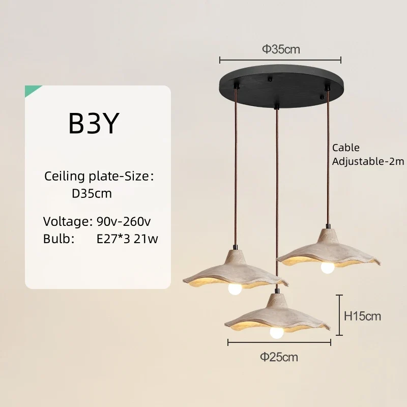 Wabi-Sabi Creme Pendelleuchte für Minimalistische Restaurants und Schlafzimmer