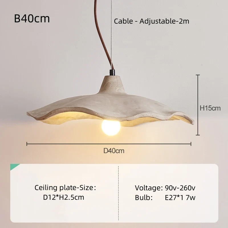 Wabi-Sabi Creme Pendelleuchte für Minimalistische Restaurants und Schlafzimmer