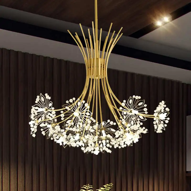 Moderner Schwarz Kristall LED Kronleuchter Dramatisch für Wohnzimmer und Esszimmer