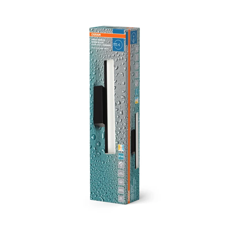 OSRAM Orbis Mirror Spiegelleuchte, Badezimmer, Click-CCT, 6.8W, 40cm, schwarz, IP44