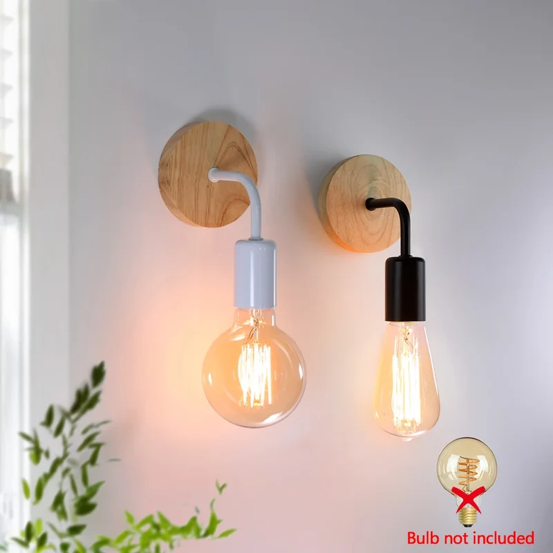 Vintage Holz Wandleuchte Industrial für Esszimmer und Schlafzimmer