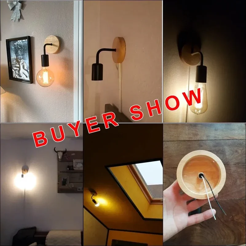 Vintage Holz Wandleuchte Industrial für Esszimmer und Schlafzimmer