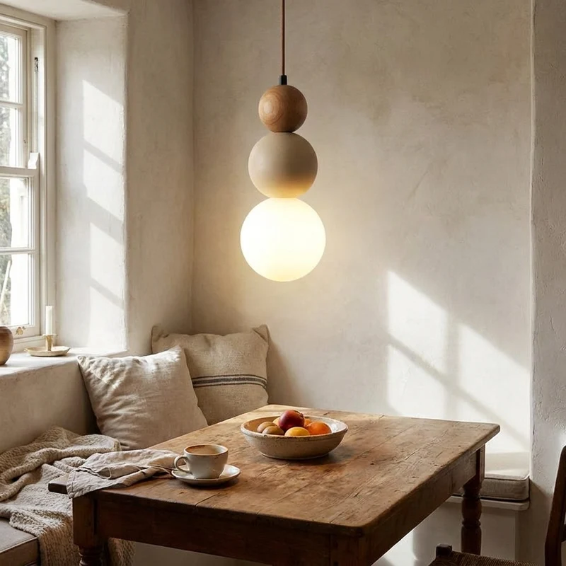 Moderner Bauhaus Holz Pendelleuchte für Restaurants und Designer Schlafzimmer