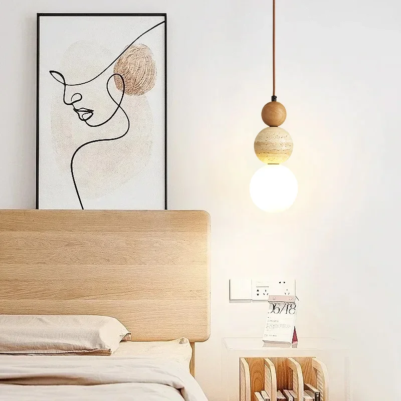 Moderner Bauhaus Holz Pendelleuchte für Restaurants und Designer Schlafzimmer