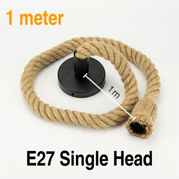 Vintage Hanfseil Pendelleuchte Industrial für Café und Bar Loft-Stil