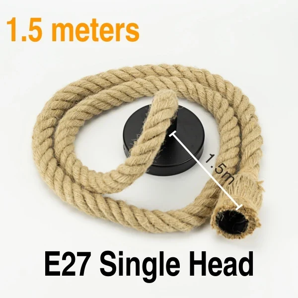 Vintage Hanfseil Pendelleuchte Industrial für Café und Bar Loft-Stil