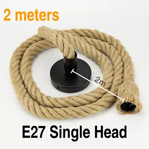 Vintage Hanfseil Pendelleuchte Industrial für Café und Bar Loft-Stil