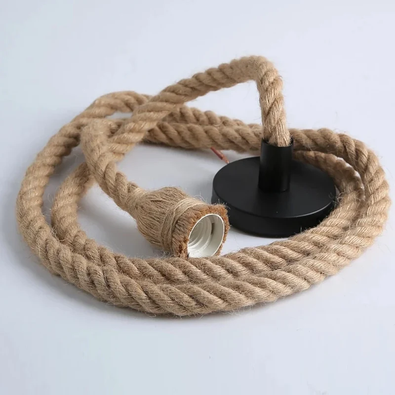 Vintage Hanfseil Hängelampe Industrial für Loft und Café Gemütlich