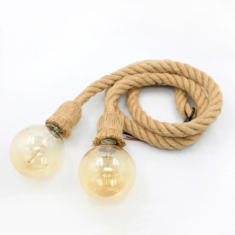 Vintage Hanfseil Hängelampe Industrial für Loft und Café Gemütlich