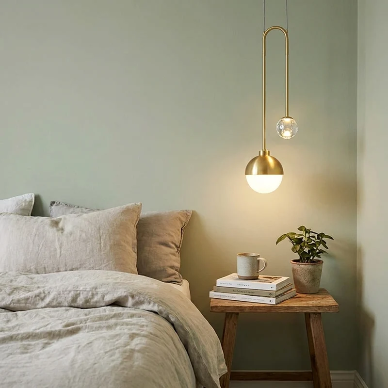 Moderne Glaskugel Pendelleuchte für Schlafzimmer und Esszimmer