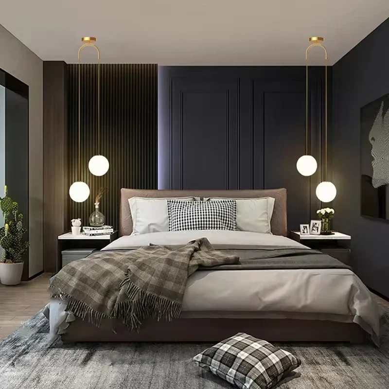 Moderne Glaskugel Pendelleuchte für Schlafzimmer und Esszimmer