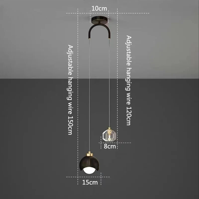 Moderne Glaskugel Pendelleuchte für Schlafzimmer und Esszimmer