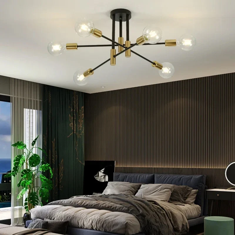 Industrielle Schmiedeeisen Deckenleuchte für Wohnzimmer und Esszimmer
