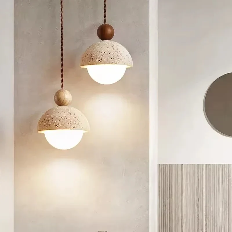Travertin Stein Pendelleuchte für Moderne Küchen und Restaurant-Interieurs
