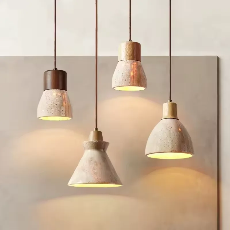 Travertin Stein Pendelleuchte für Moderne Küchen und Restaurant-Interieurs