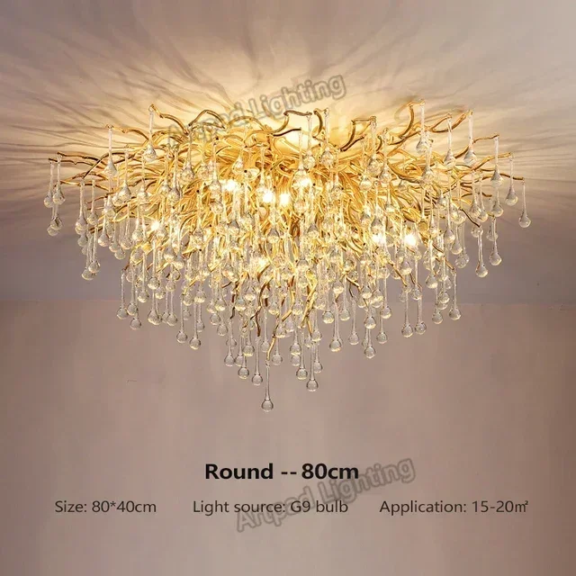 Luxus Rechteckiger Gold Kristall Kronleuchter für Modernes Esszimmer und Wohnzimmer