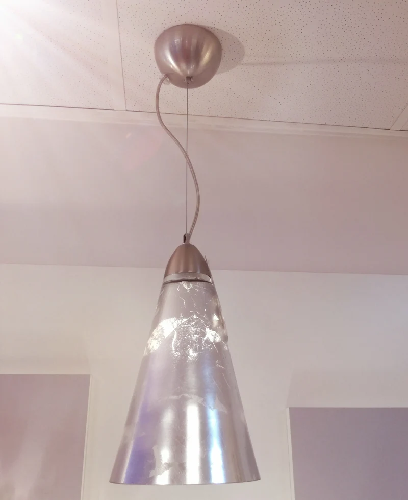 Hängelampe Cloche Glas Blattsilber – Pendelleuchte Made in Italy