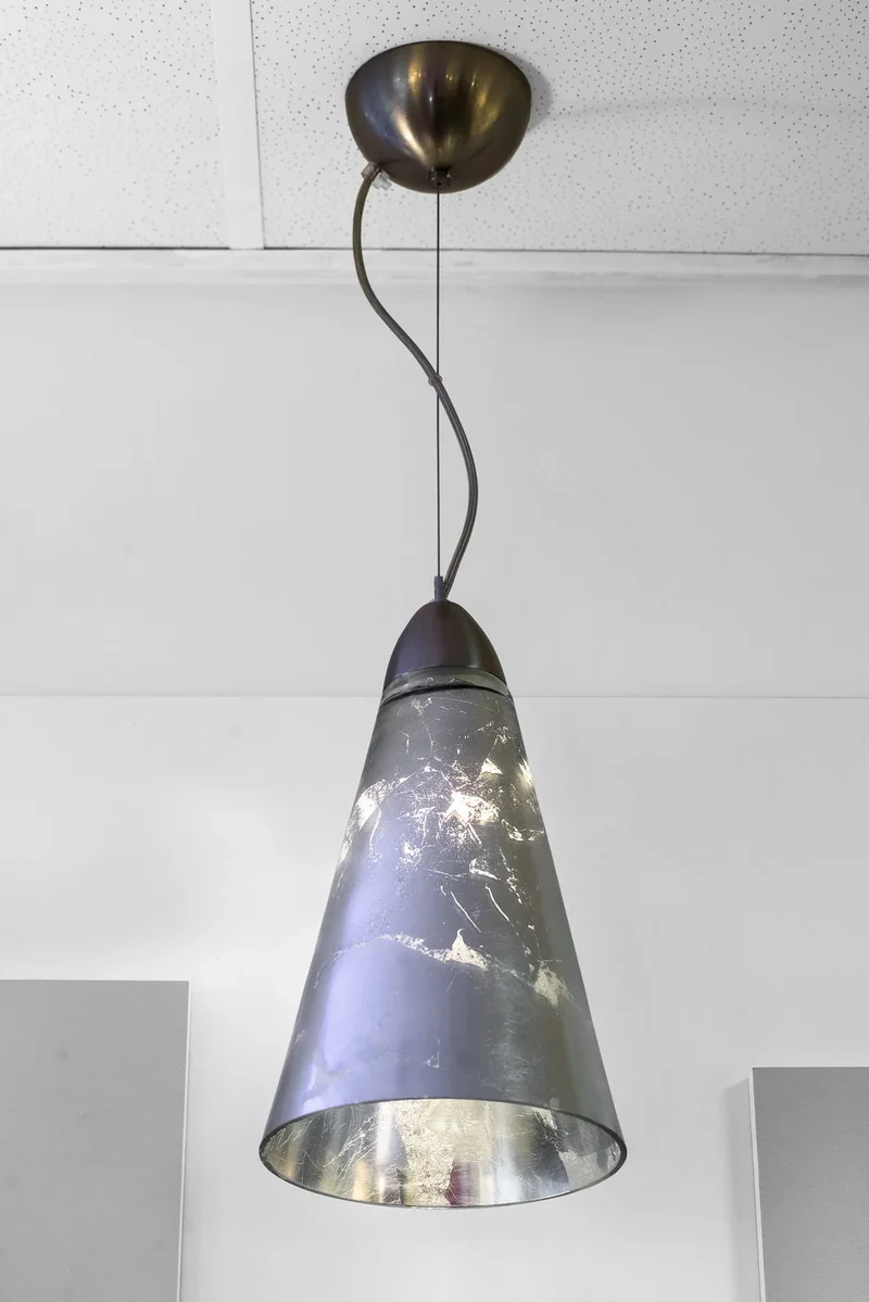 Hängelampe Cloche Glas Blattsilber – Pendelleuchte Made in Italy