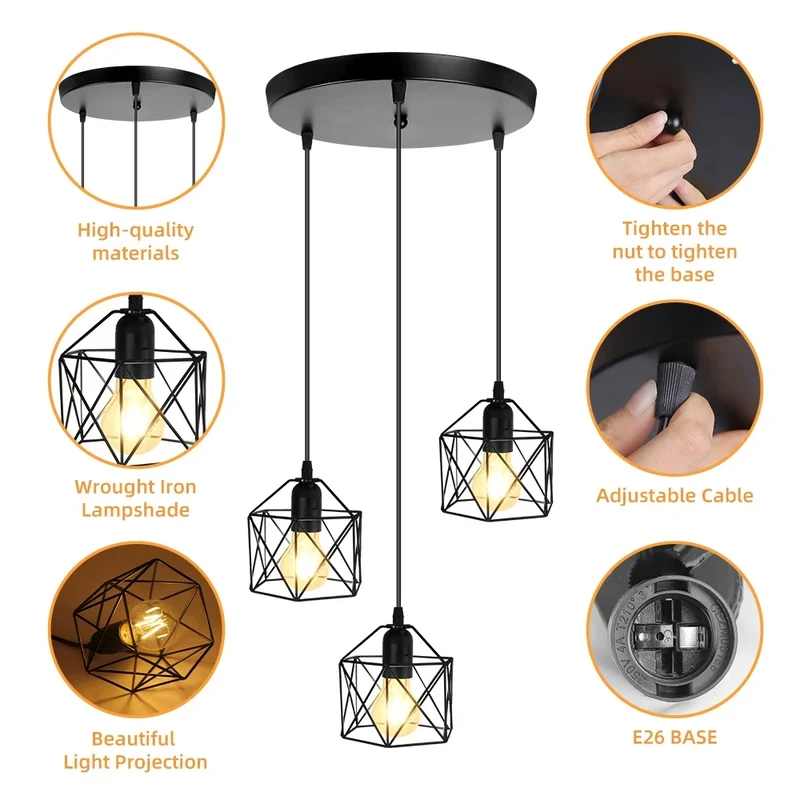 Vintage Nordischer Pendelleuchter Elegant für Esszimmer und Wohnzimmer