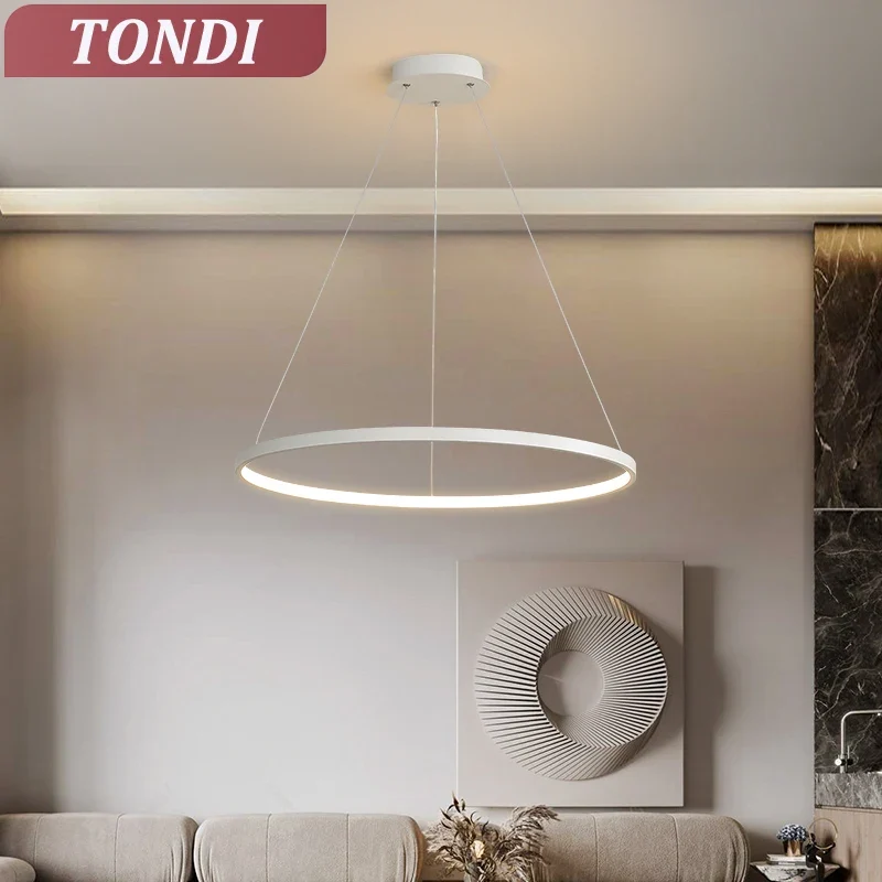 Minimalistisches Rundes LED Pendelleuchte für Wohnzimmer und Restaurants