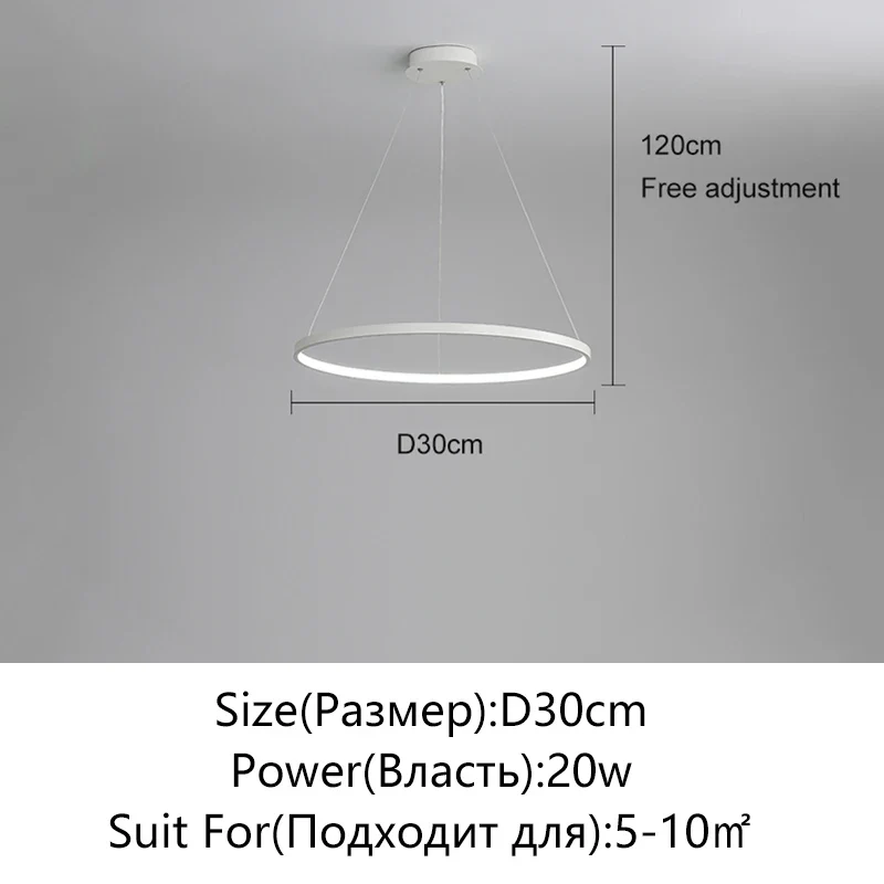 Minimalistisches Rundes LED Pendelleuchte für Wohnzimmer und Restaurants