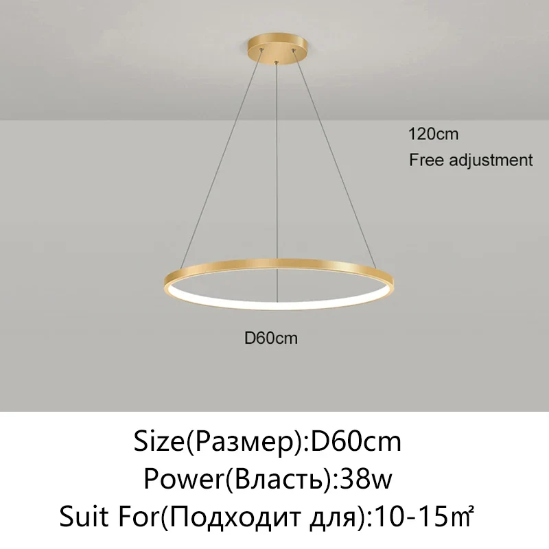 Minimalistisches Rundes LED Pendelleuchte für Wohnzimmer und Restaurants