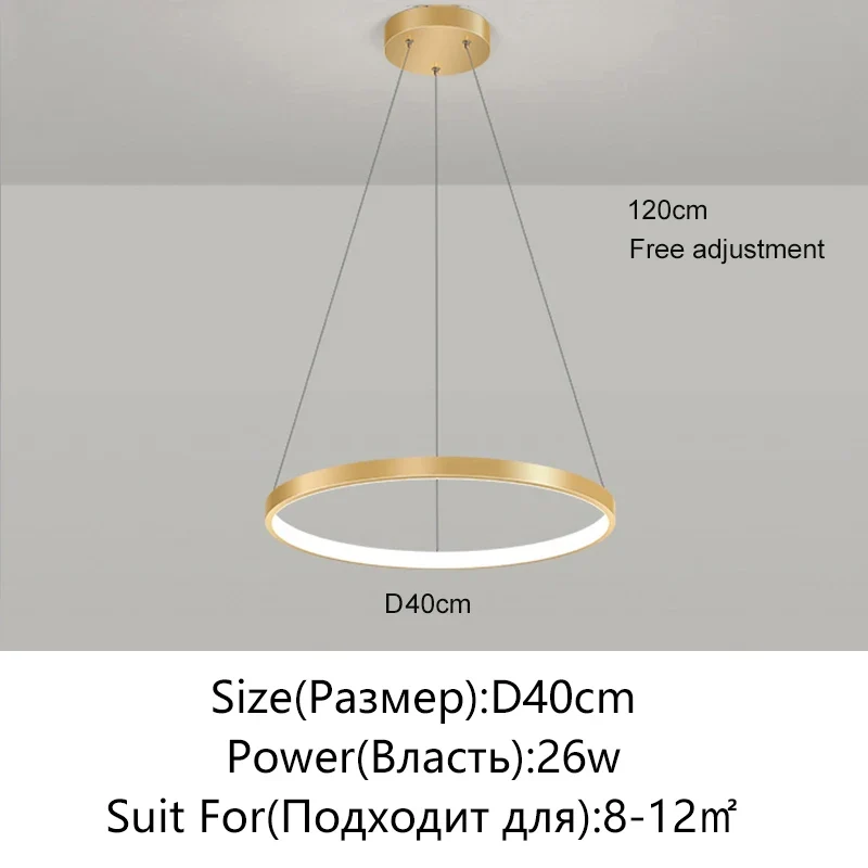 Minimalistisches Rundes LED Pendelleuchte für Wohnzimmer und Restaurants