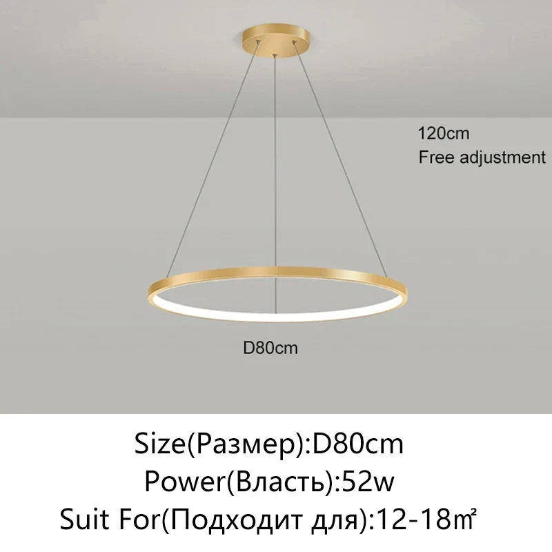 Minimalistisches Rundes LED Pendelleuchte für Wohnzimmer und Restaurants
