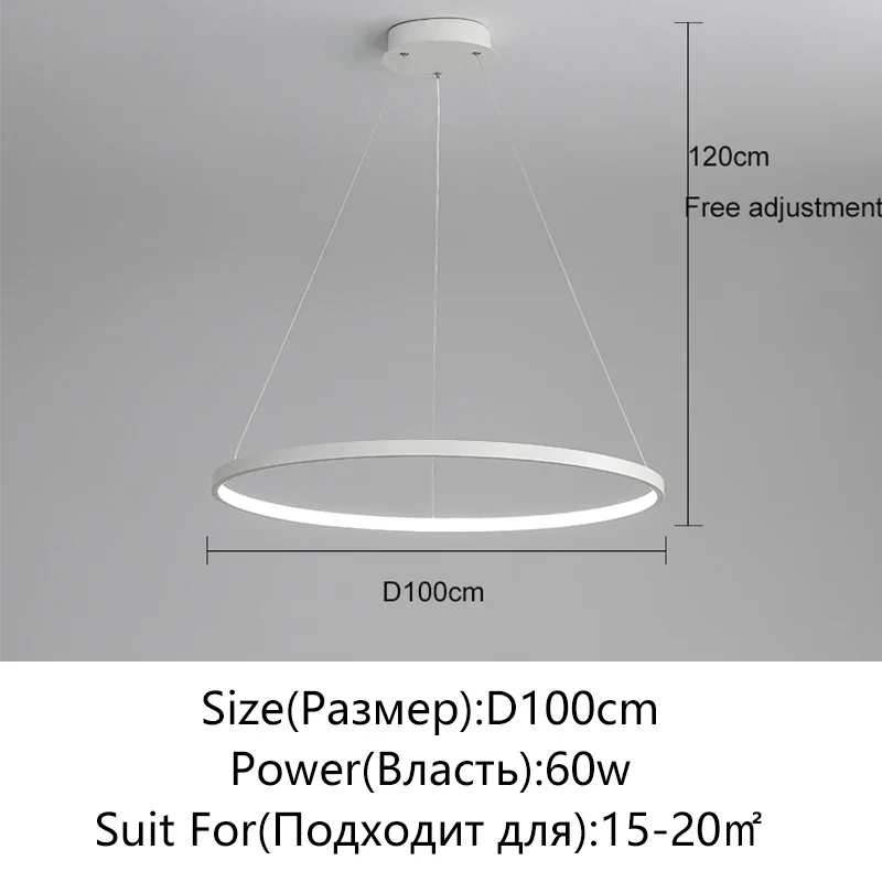 Minimalistisches Rundes LED Pendelleuchte für Wohnzimmer und Restaurants