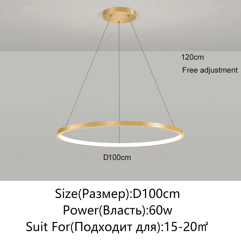 Minimalistisches Rundes LED Pendelleuchte für Wohnzimmer und Restaurants
