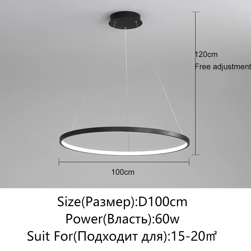 Minimalistisches Rundes LED Pendelleuchte für Wohnzimmer und Restaurants