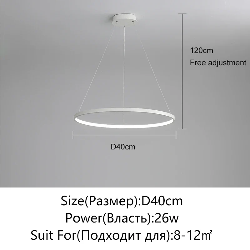Minimalistisches Rundes LED Pendelleuchte für Wohnzimmer und Restaurants