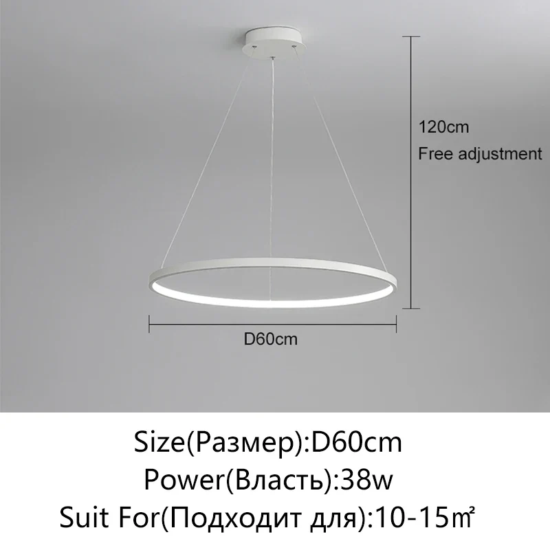 Minimalistisches Rundes LED Pendelleuchte für Wohnzimmer und Restaurants
