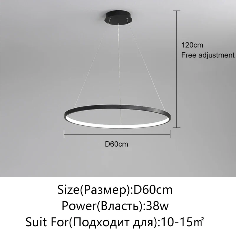 Minimalistisches Rundes LED Pendelleuchte für Wohnzimmer und Restaurants
