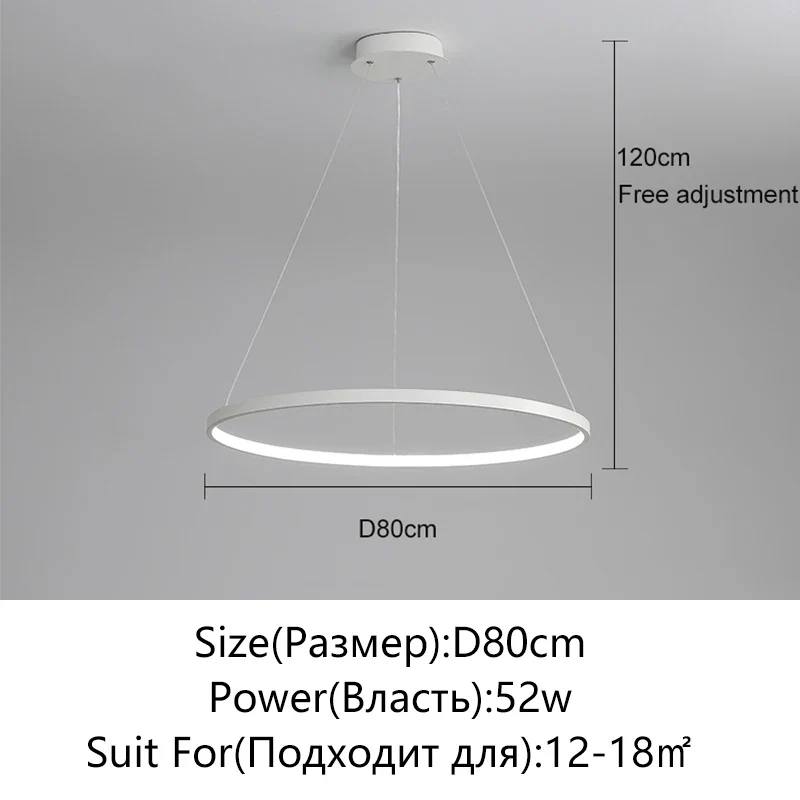 Minimalistisches Rundes LED Pendelleuchte für Wohnzimmer und Restaurants
