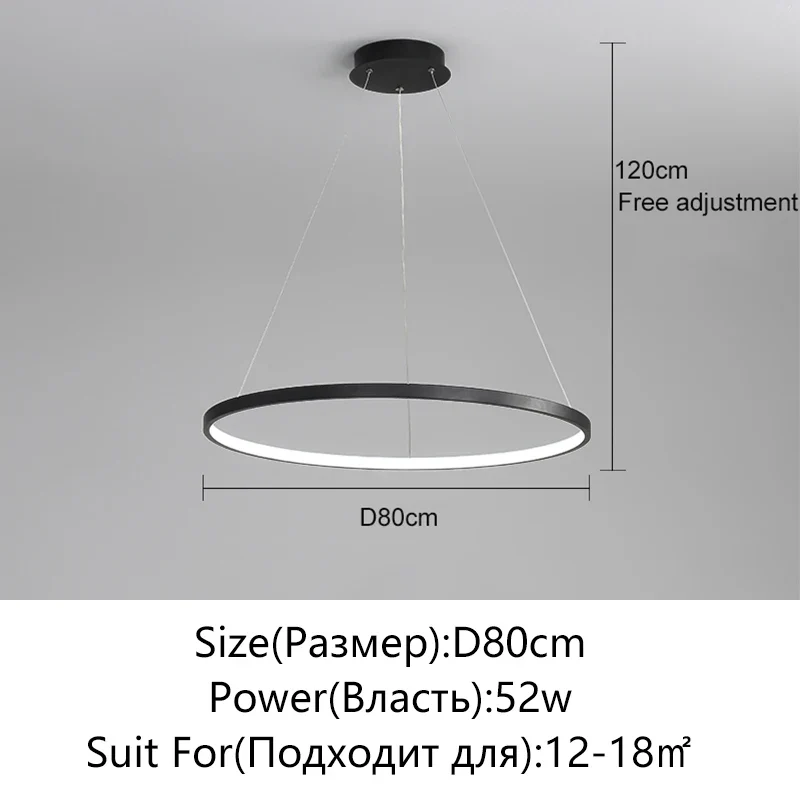 Minimalistisches Rundes LED Pendelleuchte für Wohnzimmer und Restaurants