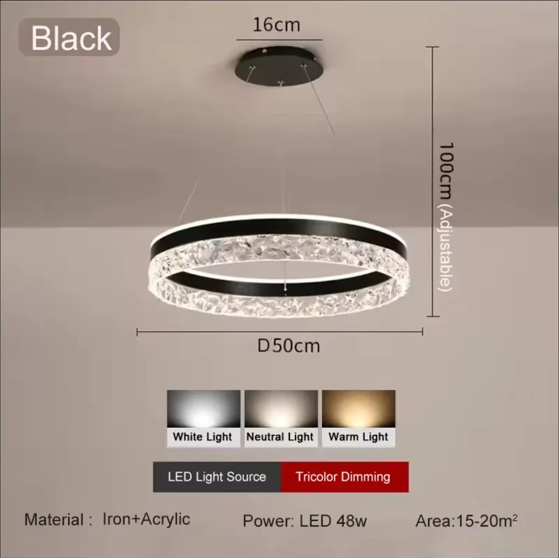Moderner Höhenverstellbarer LED Kronleuchter Elegant für Wohnzimmer und Esszimmer
