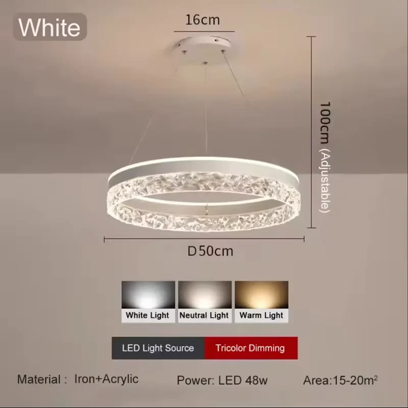Moderner Höhenverstellbarer LED Kronleuchter Elegant für Wohnzimmer und Esszimmer