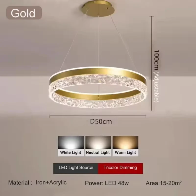 Moderner Höhenverstellbarer LED Kronleuchter Elegant für Wohnzimmer und Esszimmer