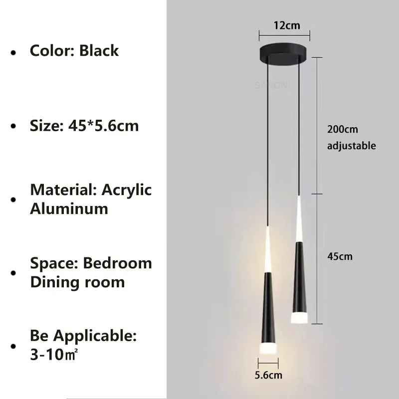 Nordisch Minimalistisches LED Pendelleuchte für Esszimmer und Bettleuchte