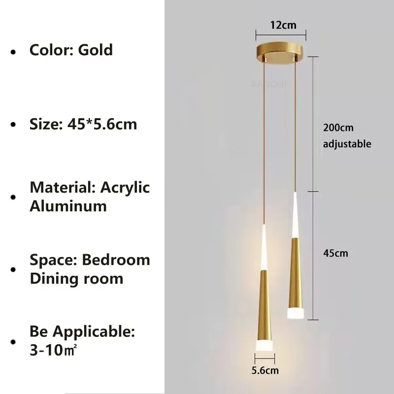 Nordisch Minimalistisches LED Pendelleuchte für Esszimmer und Bettleuchte