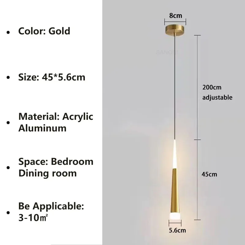 Nordisch Minimalistisches LED Pendelleuchte für Esszimmer und Bettleuchte