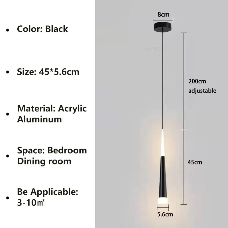 Nordisch Minimalistisches LED Pendelleuchte für Esszimmer und Bettleuchte
