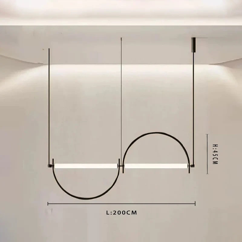 Minimalistisches LED Pendelleuchter für Wohnzimmer und Büro Blendfrei